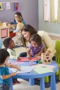 Teachers and toddlers in daycare