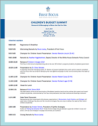 Childrens Budget Summit 2010 Agenda