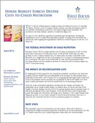 House Budget Forces Deeper Cuts to Child Nutrition