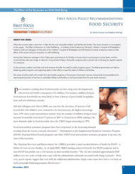 Recession Hunger Policy Recommendations