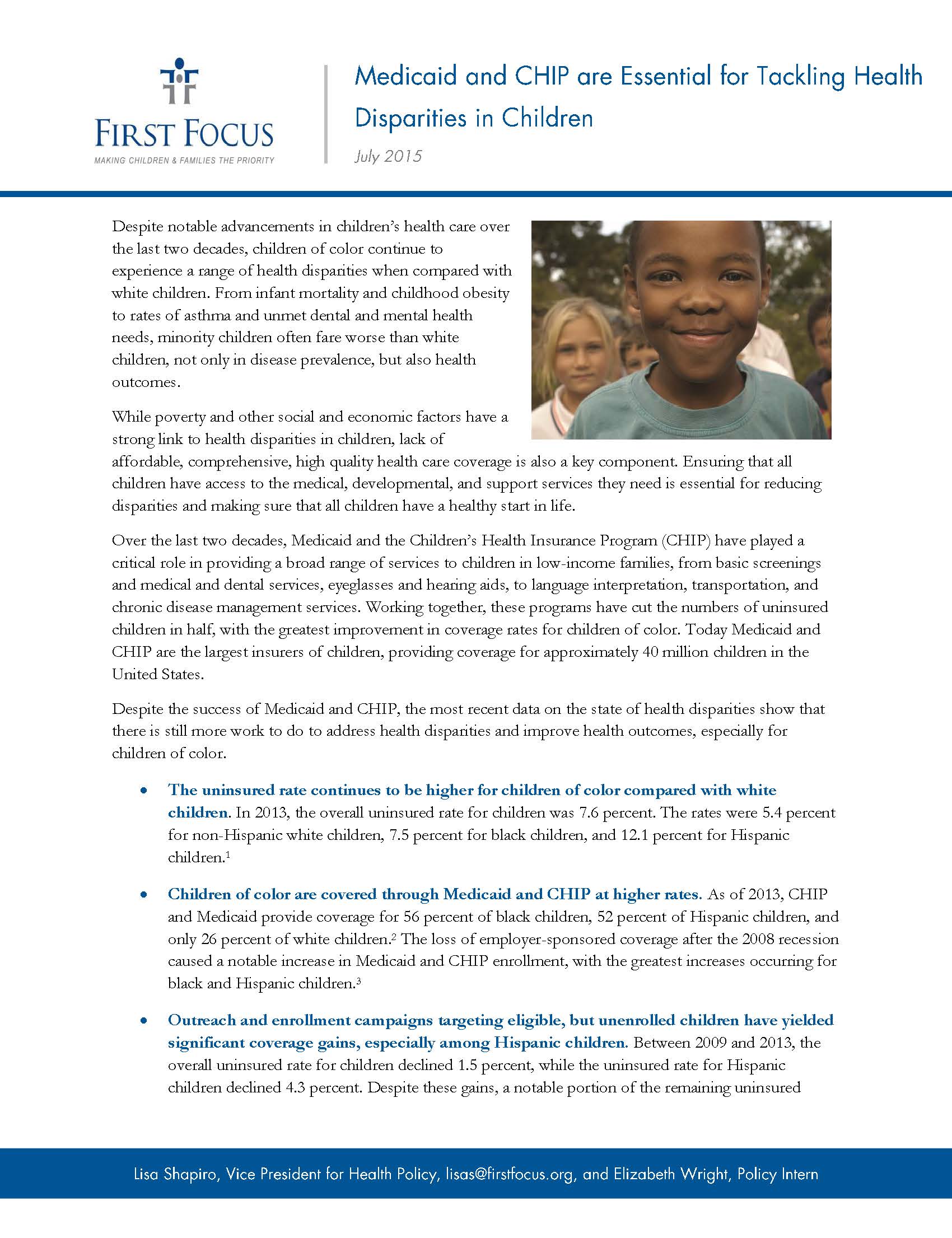 Medicaid and CHIP are Essential for Tackling Health Disparities in Children_Page_1